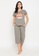 Clovia grey Clovia Fox Emoji Print Top & Solid Capri Set in Ash Grey - 100% Cotton EFE5DAA6249EA1GS_1
