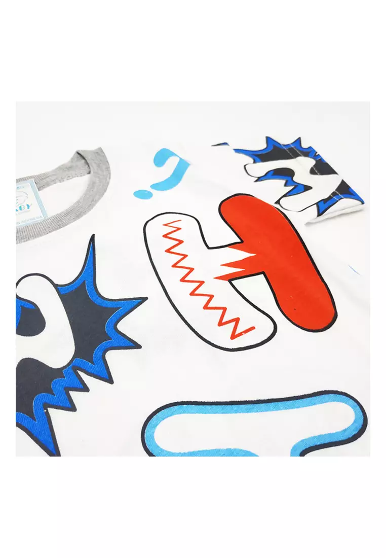 Wakakids Baju Atasan Lengan Pendek Bayi Anak Laki Laki dan Perempuan Unisex Full Print Motif What Usia 6 Bulan Hingga 12 Bulan 3594 Venwk