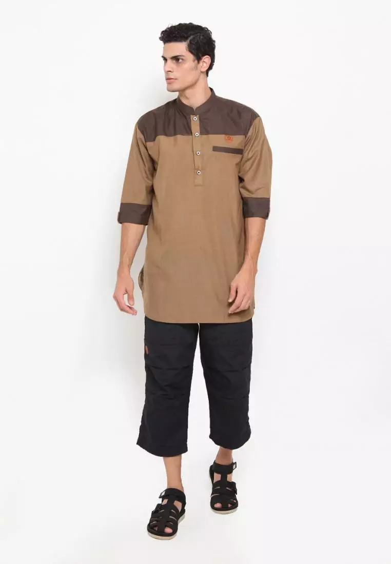 Baju Koko Pria Muslim Zayidan Haikal - Khaki