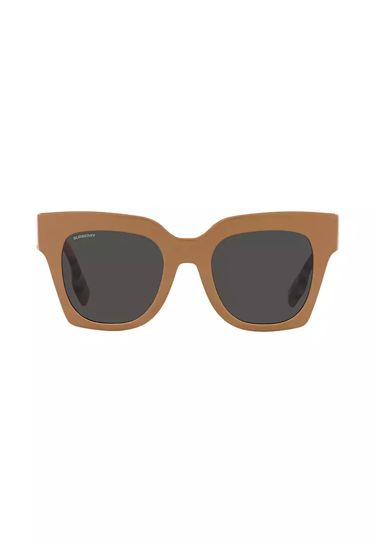 Women's Square Frame Light Brown Acetate Sunglasses - BE4364