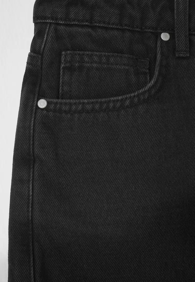 Black High Waist Wide Leg Plus Size Shorts Skirt TBBSS25AP00032