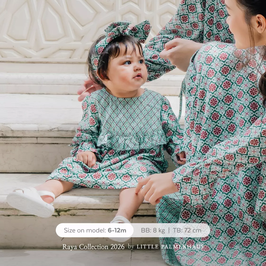 Little Palmerhaus - Baju Lebaran 2026 - Saraya Baby Girl Gamis (Baju Gamis Bayi Usia 0-12 Bulan) Slate Blue