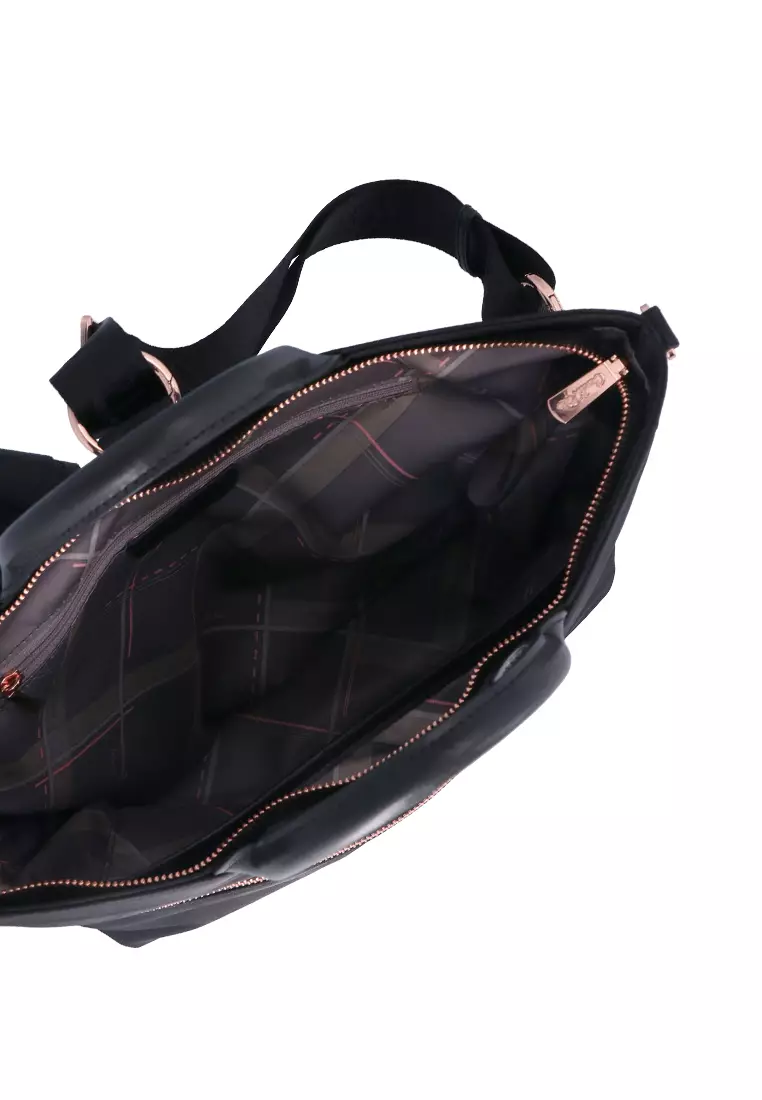 Black Carlo GEO Nylon Transformable Tote