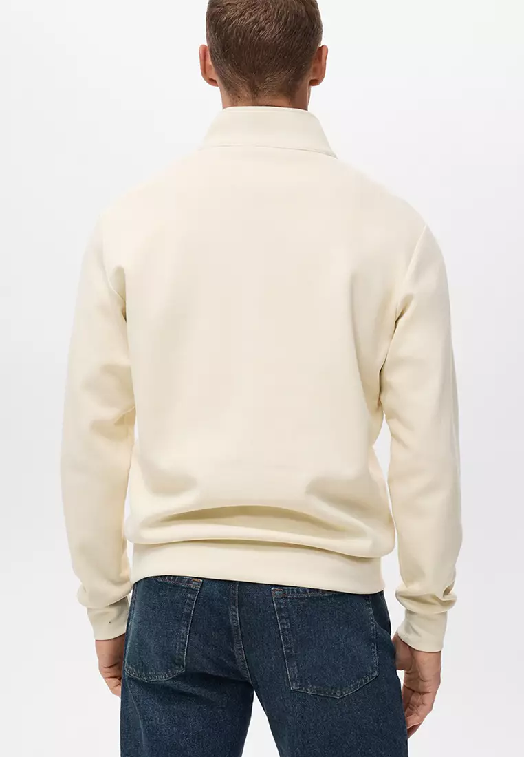 Regular-Fit Cotton Sweatshirt With Zip