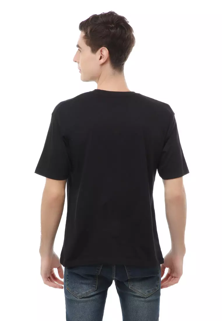 Jack T-Shirt Atasan Kasual Kaos Pria Rose Motive Lengan Pendek Material Cotton ORIGINAL - Black