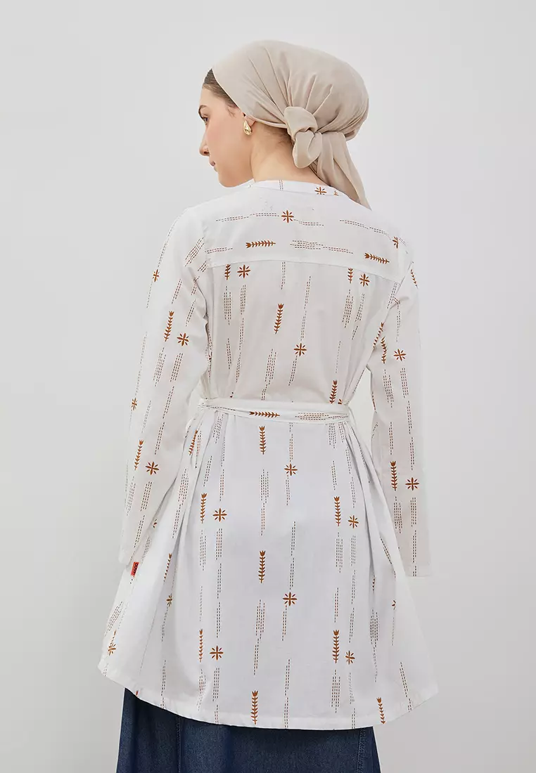 DUST Tunik Zeyana Ethnic Putih (D.1622)