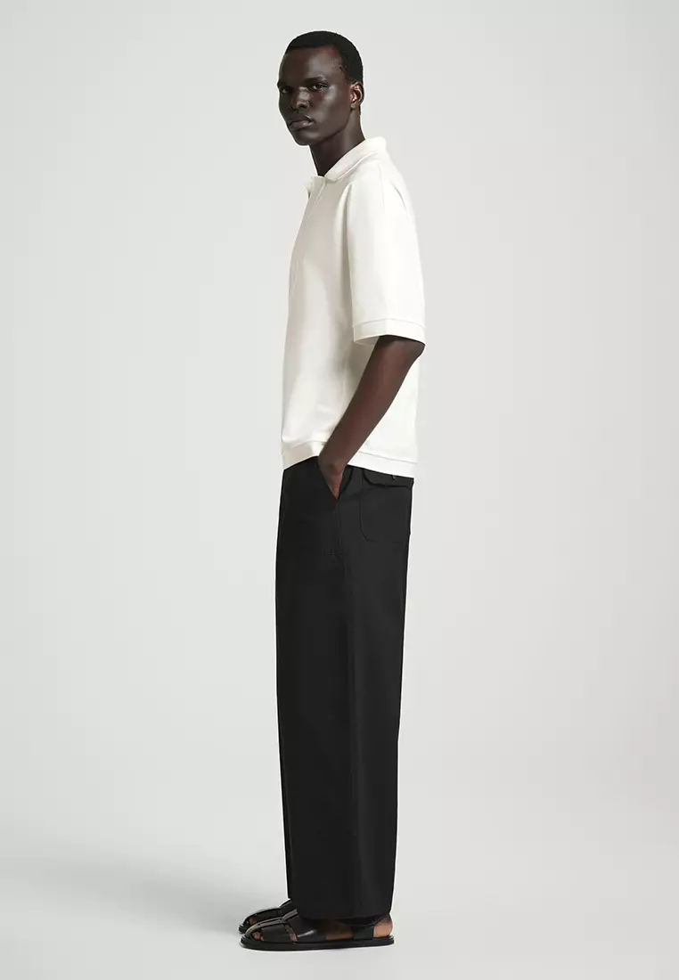 Relaxed Open-Collar Polo Shirt