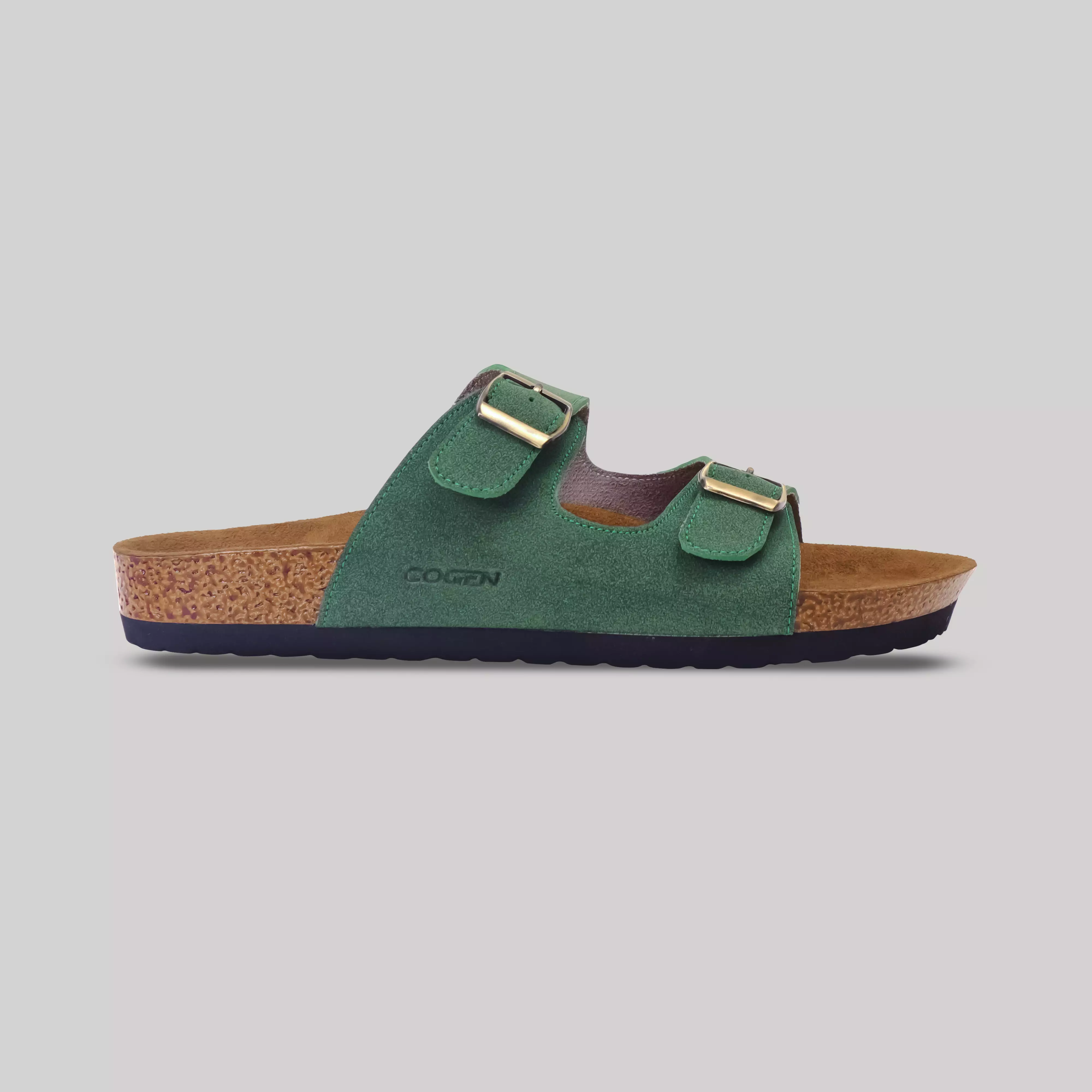 Cogen Sandal Pria Sendal Kulit Birken Vintage - Opera Green
