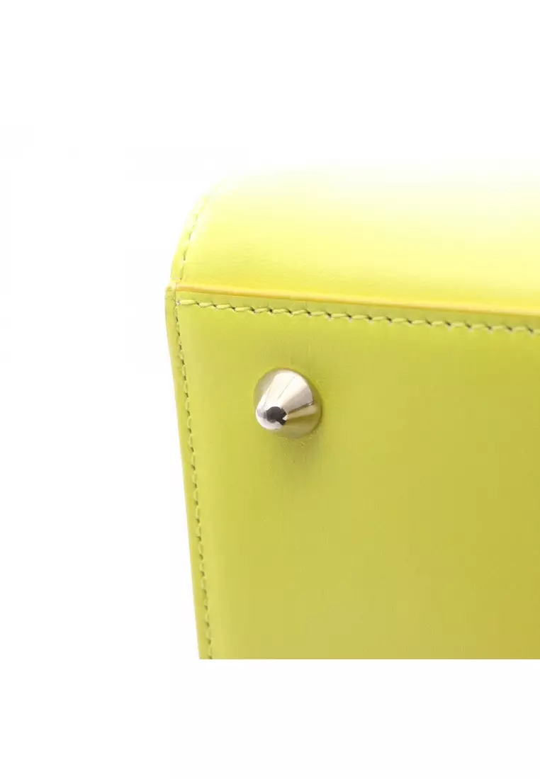 Pre-Loved Christian Dior LADY DIOR lady dior Handbag leather yellow Red brown 2WAY