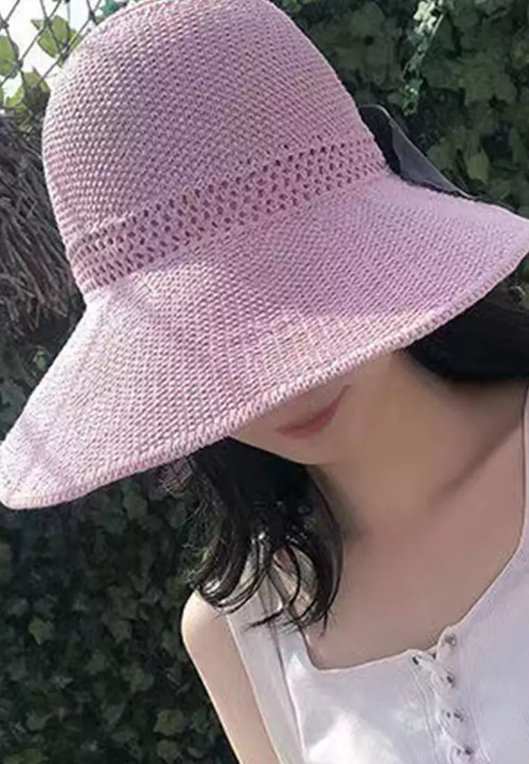 Bow Hollow Big Brim Folding Sunshade Fisherman Caps A22062408PI