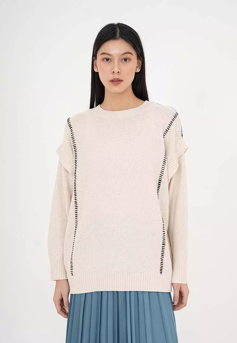 Earth Music & Ecology - Jura Contrast Stitch Knit