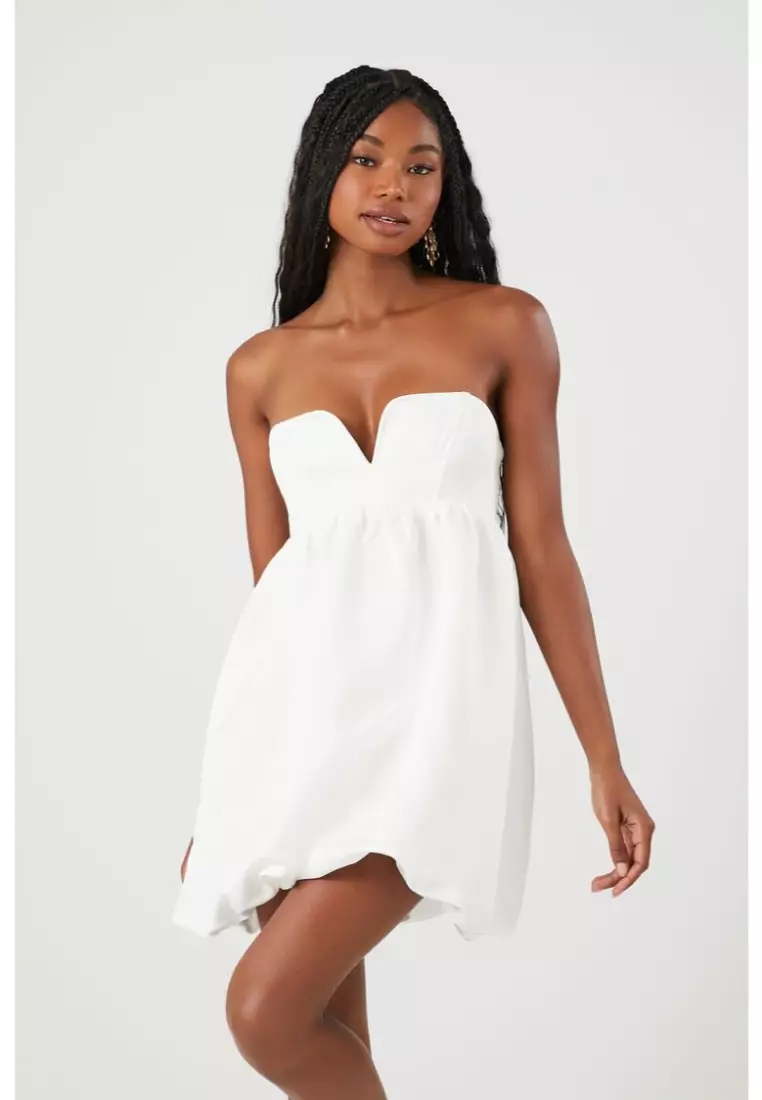Forever 21 white overall dress top