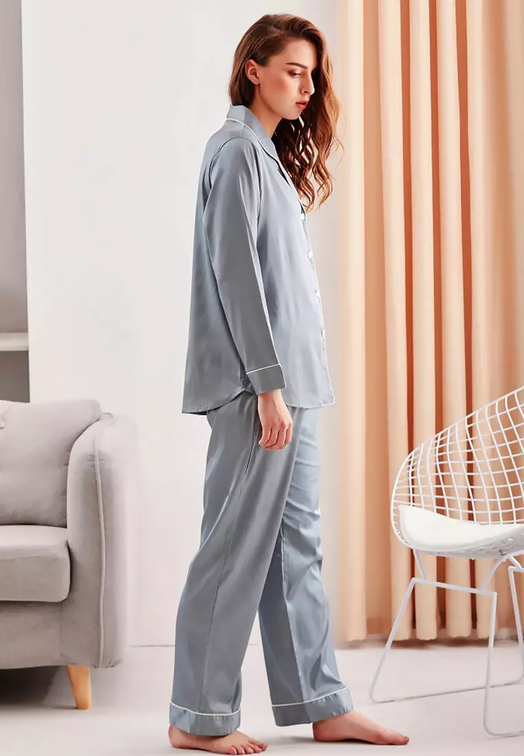 ZITIQUE Ladies casual pajamas two piece set blue 2024 Buy