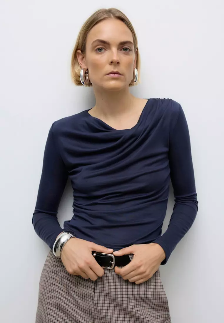 Long Sleeves Cowl Neck Top