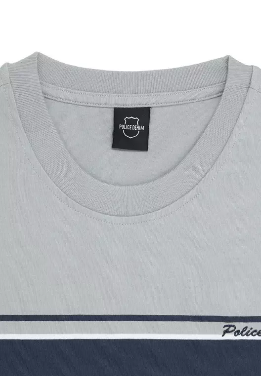 POLICE T-Shirt Salur Bordir Cotton Premium Pria
