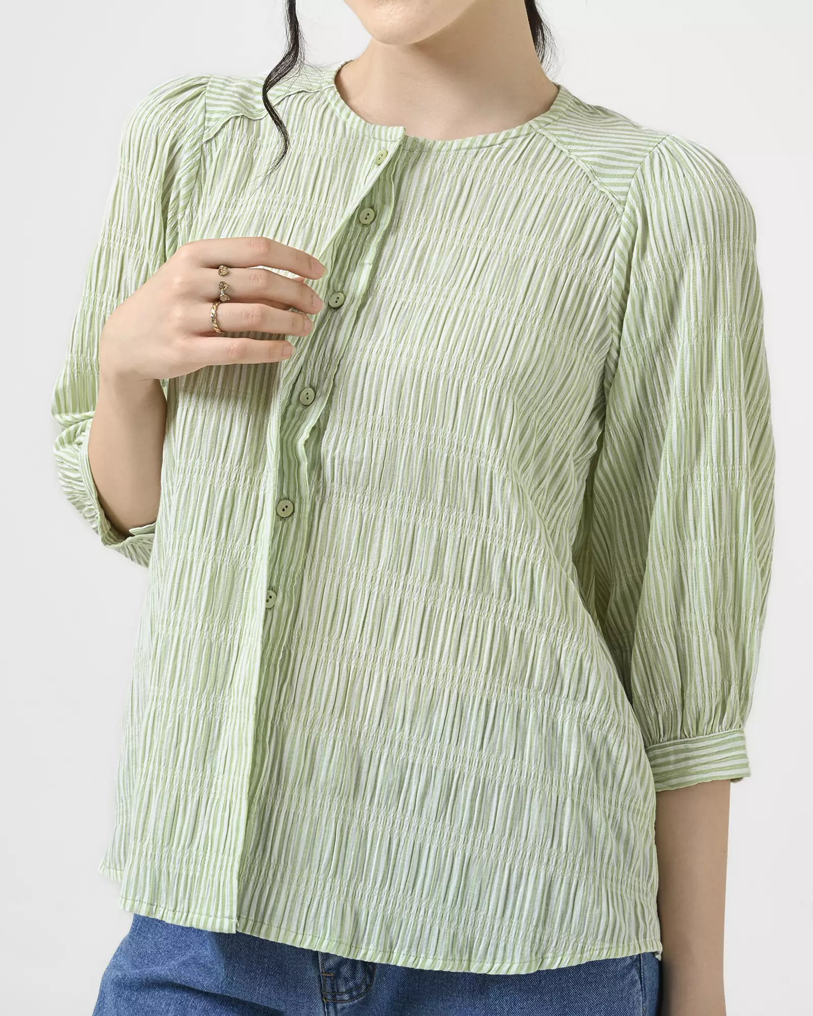 Geulis.id DILINA BLOUSE - Sagegreen