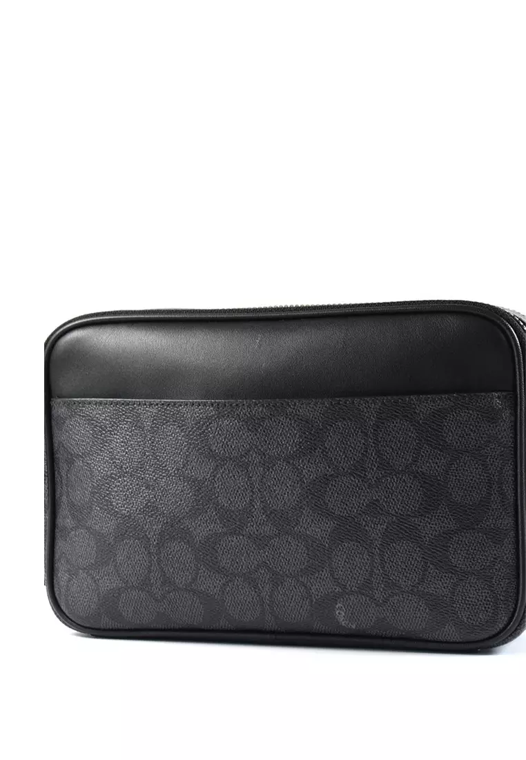 Mens Graham Crossbody Bag - Charcoal Black