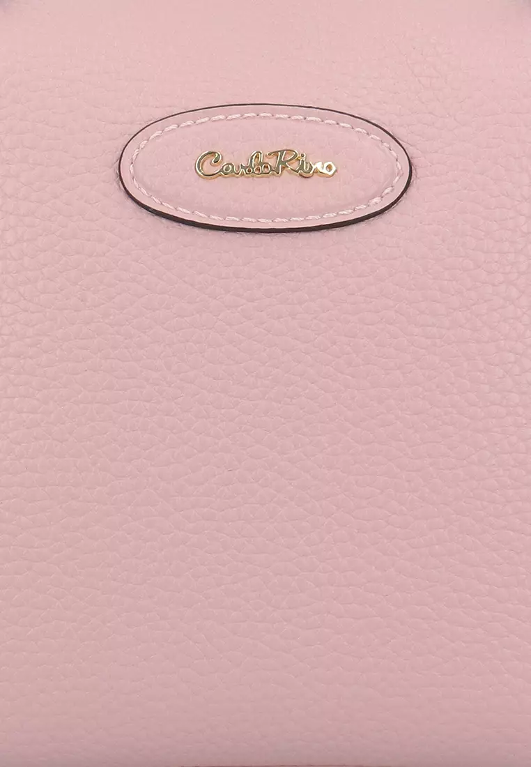 Buy Carlo Rino CR Petite Script Top Handle Bag - Pink Online | ZALORA ...