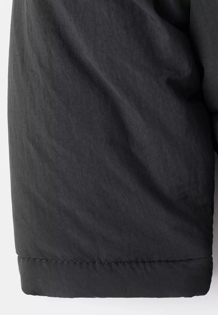 Puffer Coat with Fur-Effect Hood