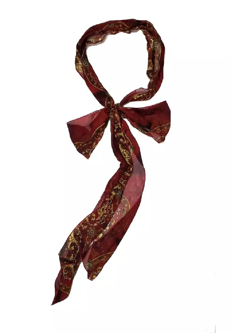 Stylish Silk Floral Print Chiffon Scarf