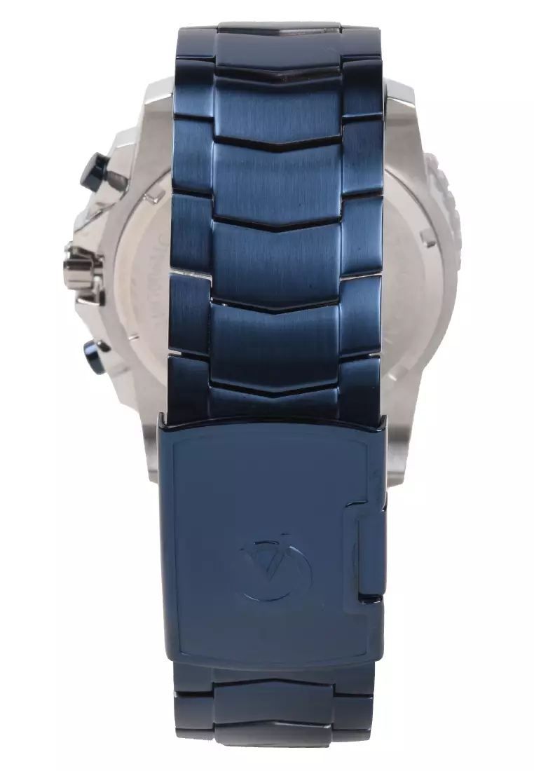 Alexandre Christie - Jam Tangan Pria - Silver - Blue Stainless Steel Bracelet - 6455 MCBTUBU