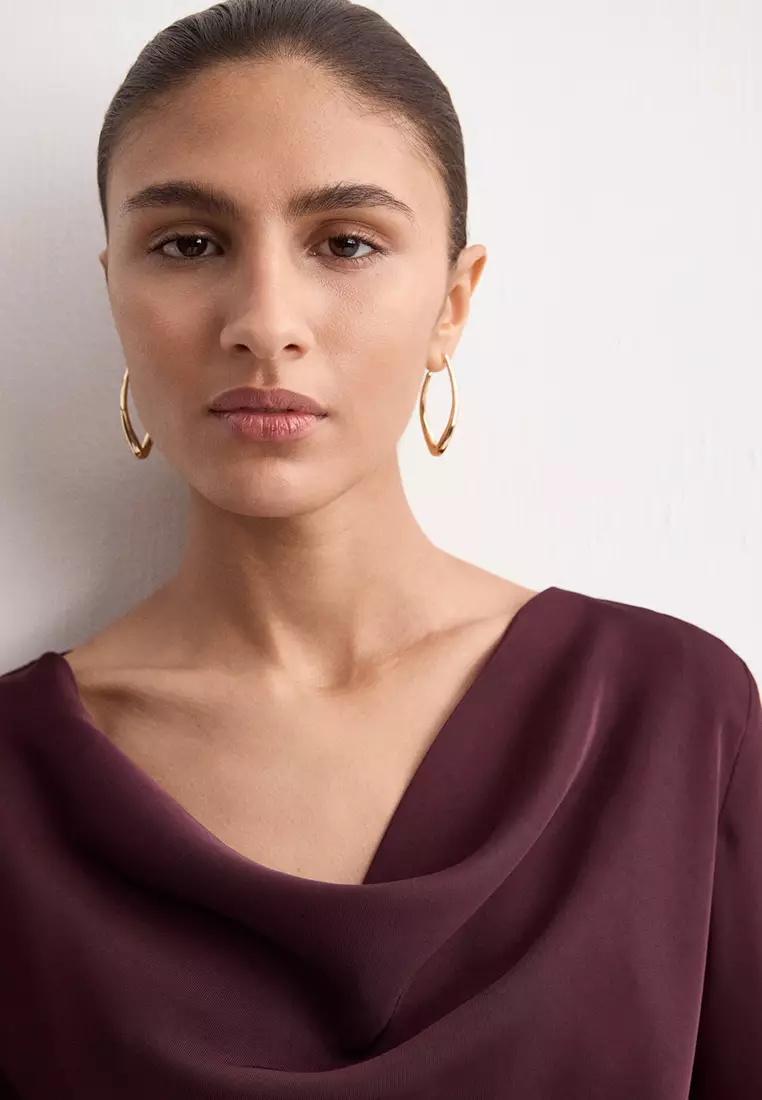 Long Dress With Draped Neck