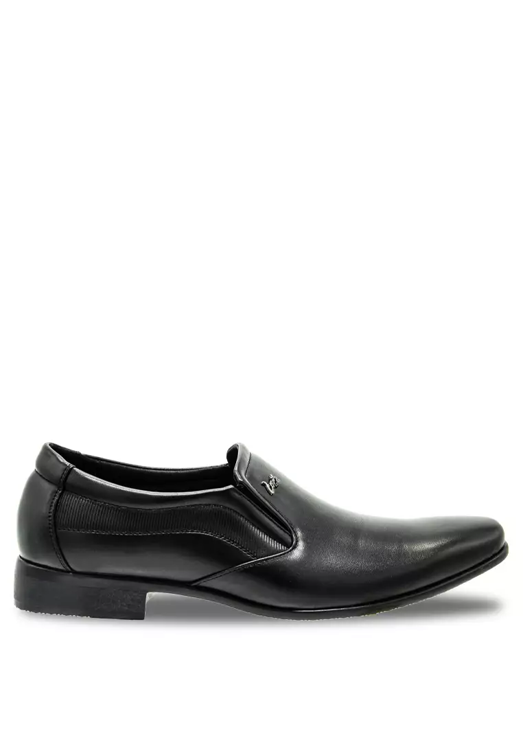 Louis Cuppers Kasut Formal Hitam Slip On Bussiness Shoes, Men's