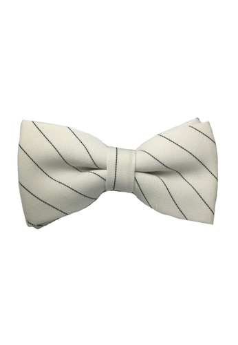 Splice Cufflinks white Bars Series Black Stripes White Cotton Pre-Tied Bow Tie SP744AC29TZUSG_1