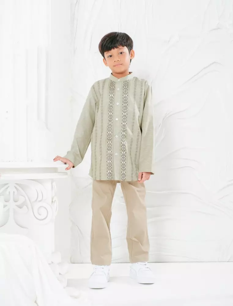 ALETRIS Menswear Boys - Koko Baju Muslim Anak Pria - Bahan Cotton Sub Two Tone