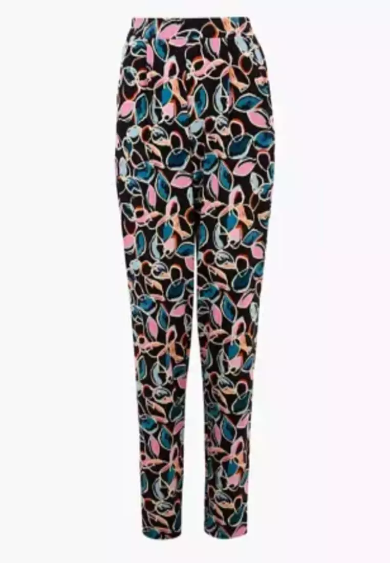 Buy MARKS & SPENCER Printed Jersey Tapered Ankle Grazer Trousers 2024  Online