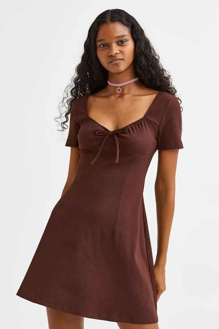 H&m shop brown dress