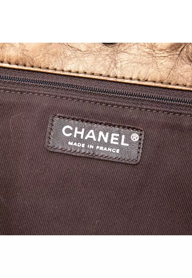 Pre-Loved Chanel Distressed Calfskin Shopping In Moscow Tote