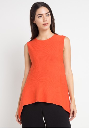 Jual Uptown Girl Drappery Ribbed Knit Slvless Top Original 