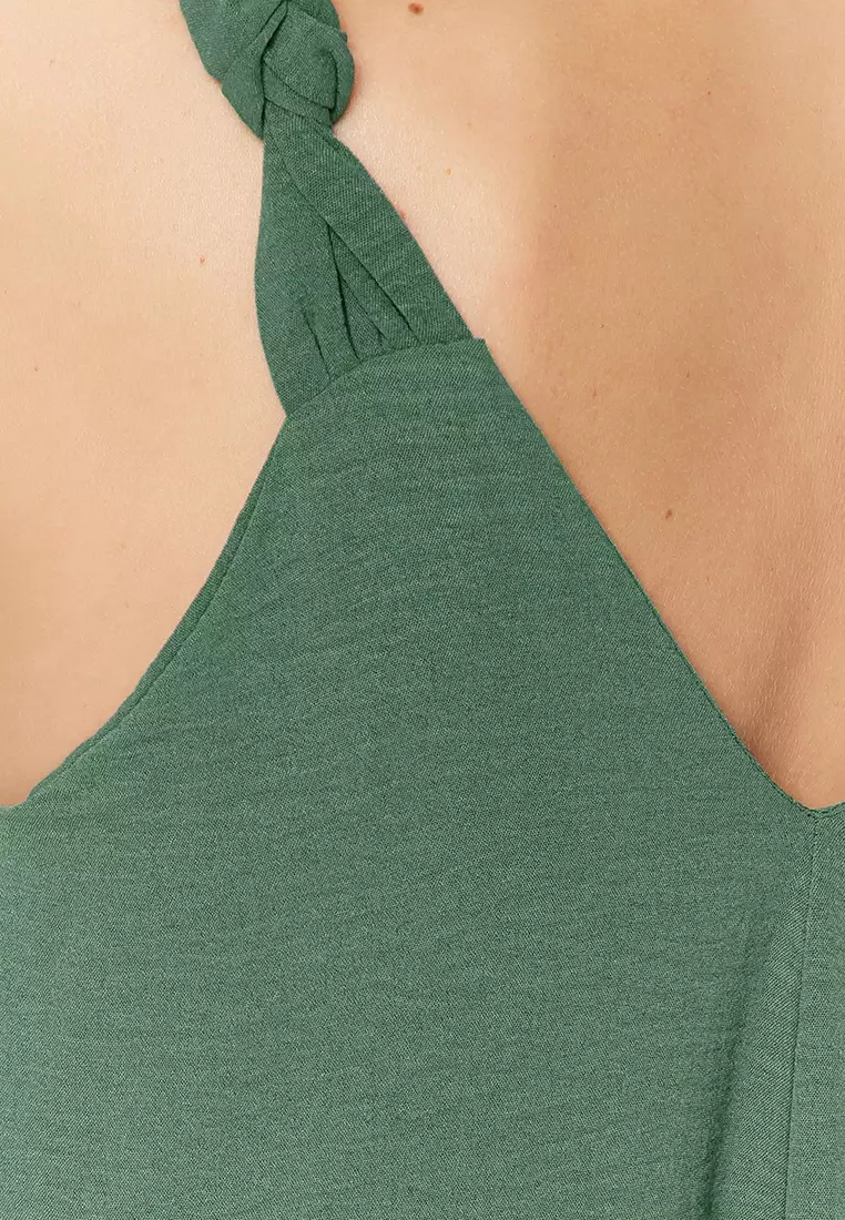 Relaxed Cut Midi Woven Dress