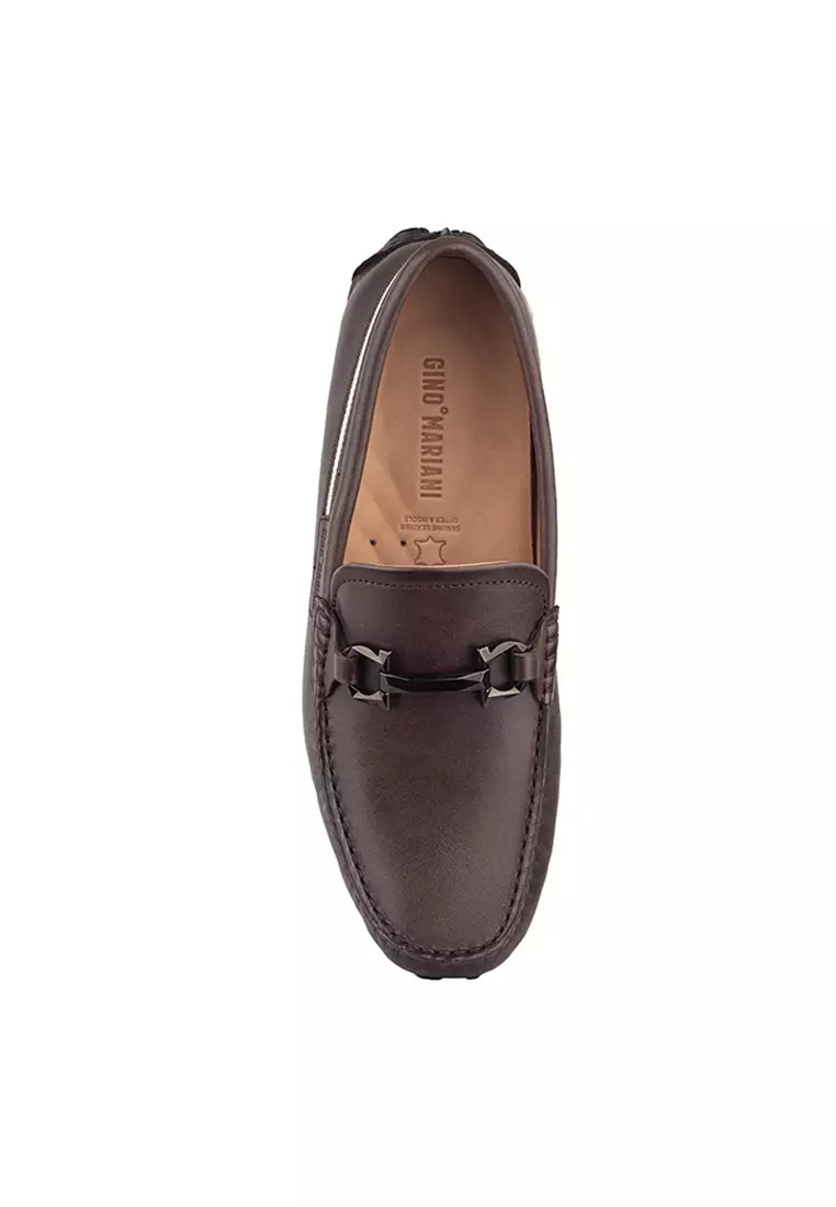 Sepatu Casual Pria Loafer Moccasin Gino Mariani Bartoli 12 Dark Brown