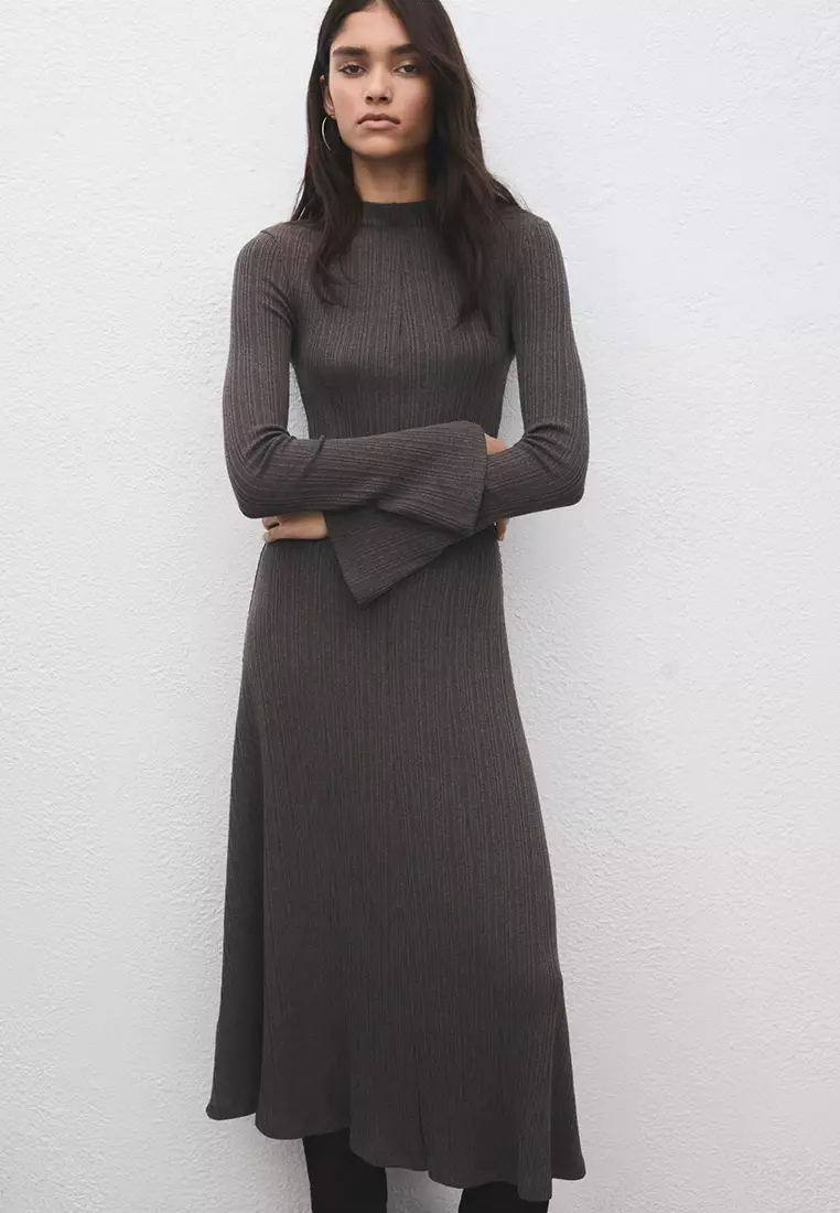 Knitted Dress With Bell Sleeves