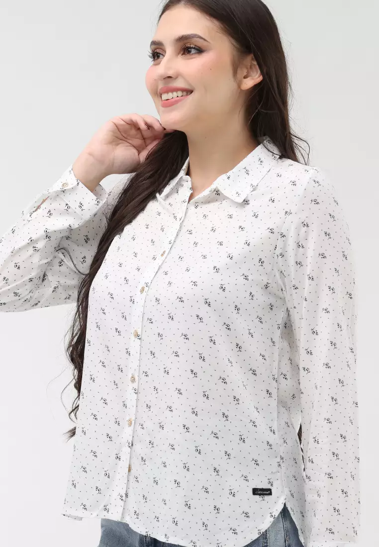 Woven Printed Rayon Long Sleeves Blouse
