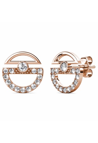 Krystal Couture gold KRYSTAL COUTURE Modern Sphere Stud Earrings in Rose Gold Adorned with Crystals from Swarovski® 66F78ACA4066BDGS_1