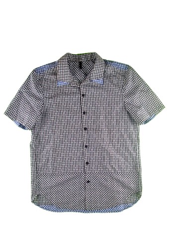 雙色格紋拼接襯衫,esprit outlet台北 服飾, 短袖襯衫