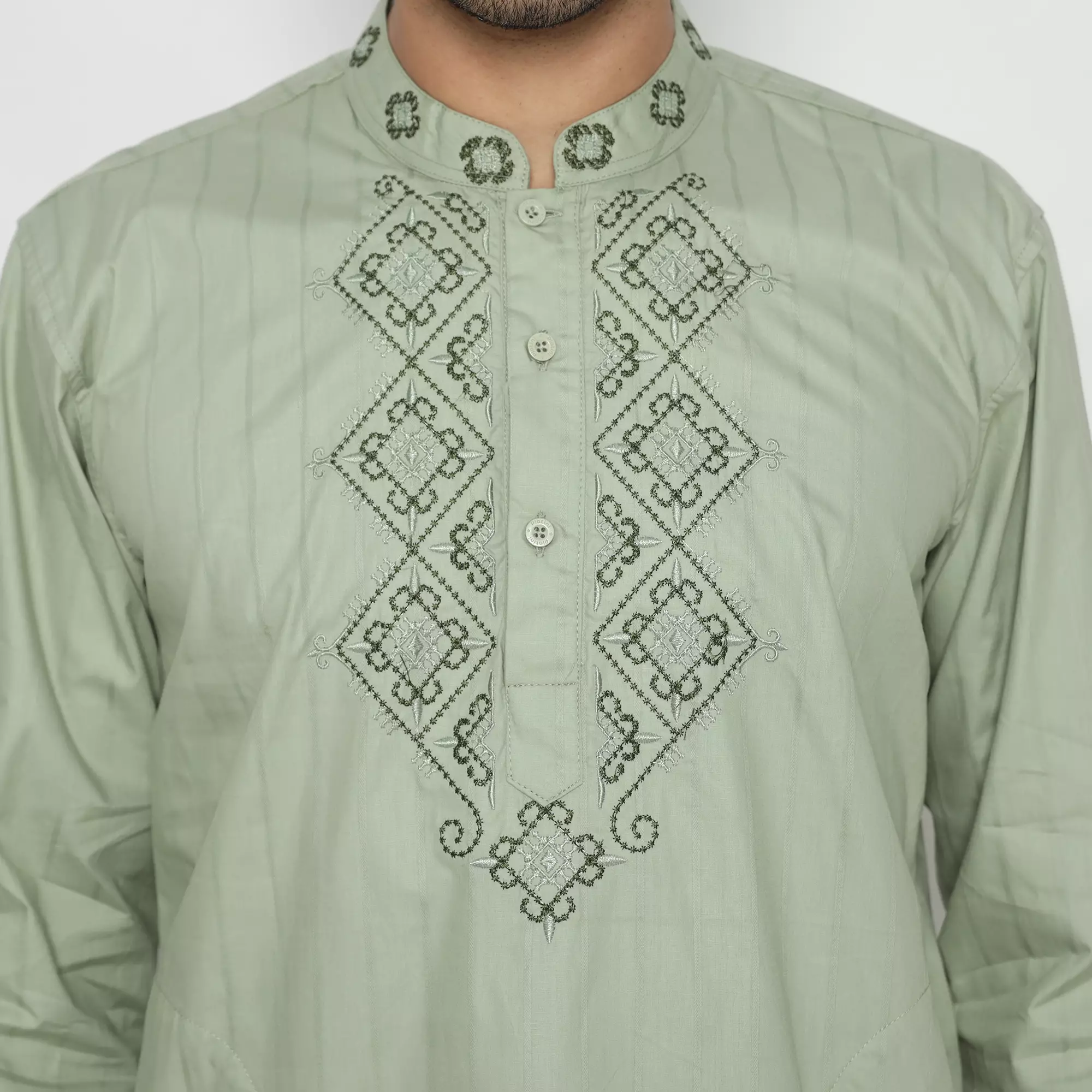 Platini Kemeja Koko Pria Lengan Panjang Katun Sage Green 061015