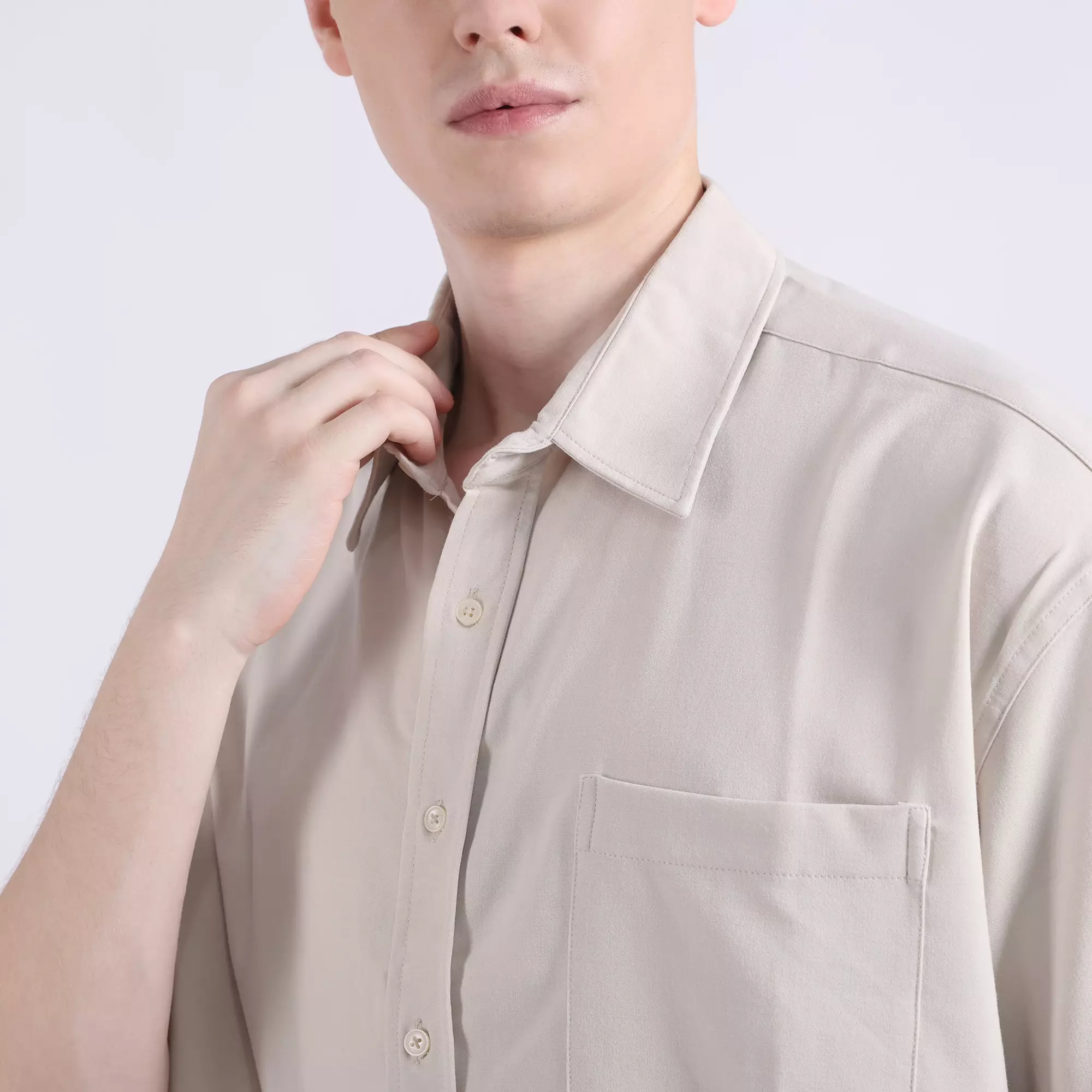 LARUSSO Resort Collection - Technical Linen Oversize Wrinkle Free - Barely White
