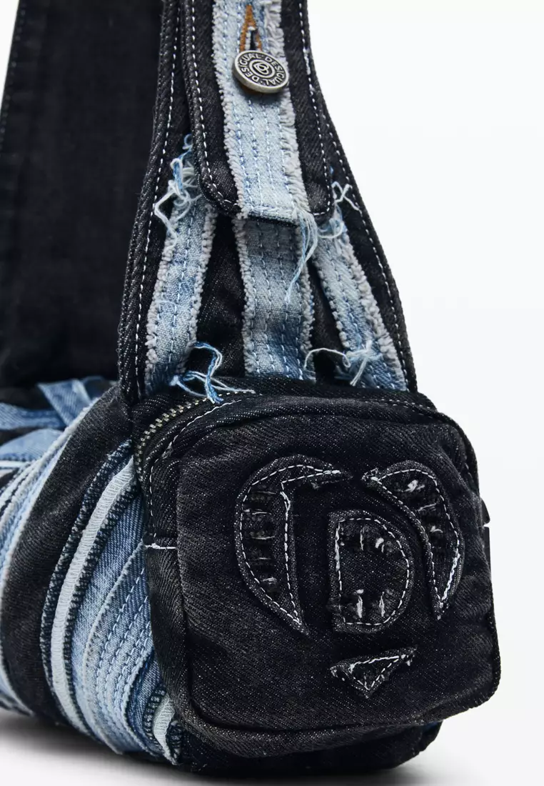 Medium denim patch bag