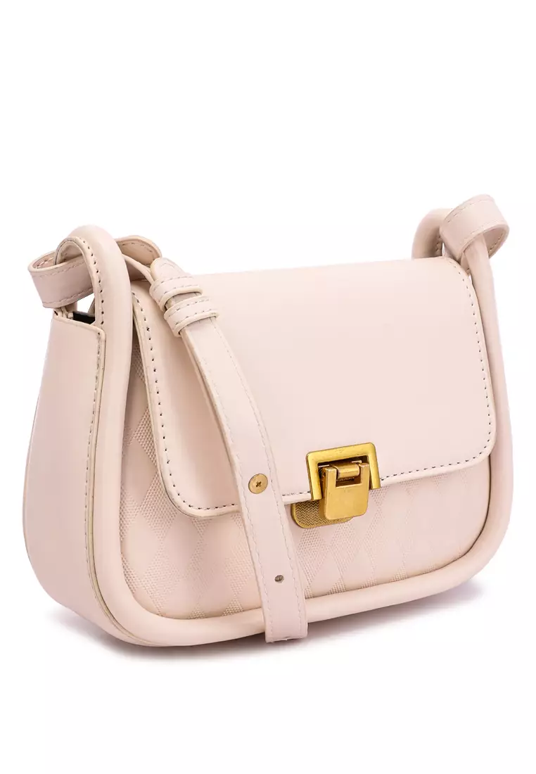 Faux Leather Sling Bag in White