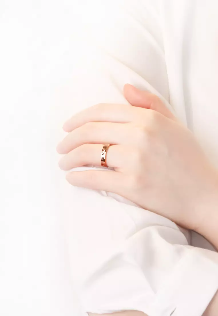 CELOVIS - Chantal Roman Numeral Ring in Rose Gold