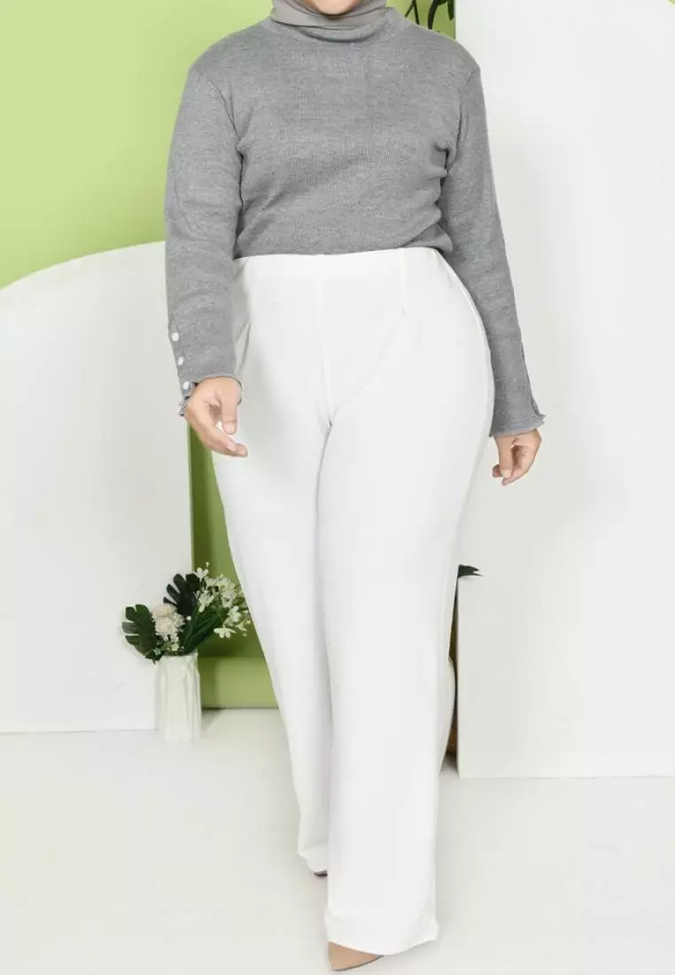 Kama Highwaist Loose Pants - Broken White M19322 R83S4 (L-XL)