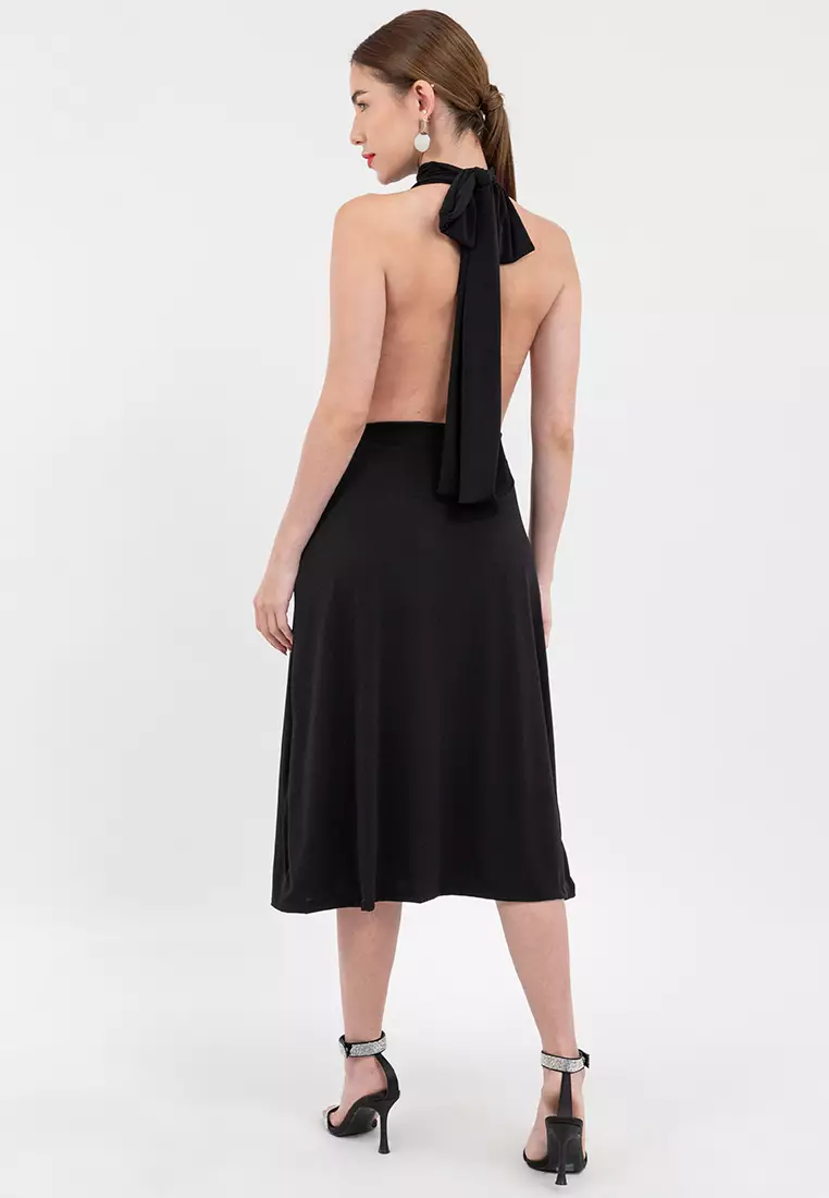 Vanya Plunging Midi Dress