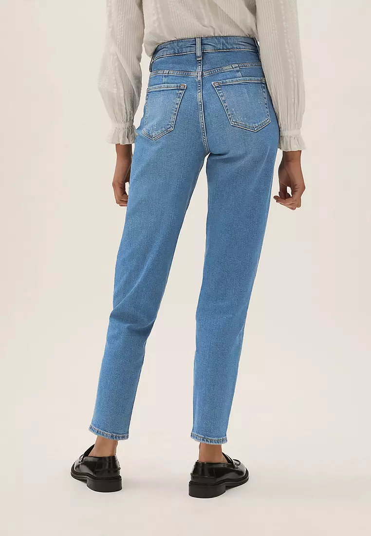 Jual Marks & Spencer Mom High Waisted Jeans Original 2024 | ZALORA ...