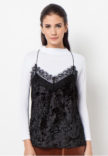 Crushed Velvet Lace Top
