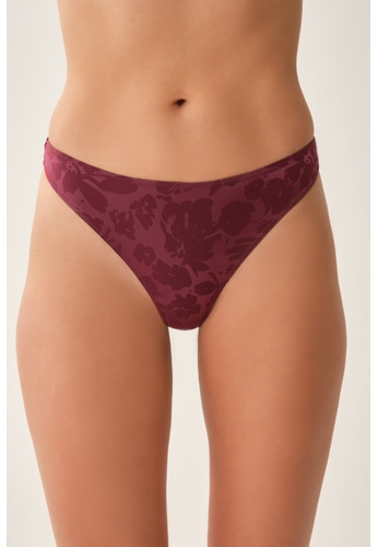 DAGİ red Bordeaux String Slip, Animal Print, Normal Fit, Underwear for Women 25A39US527B0F9GS_1