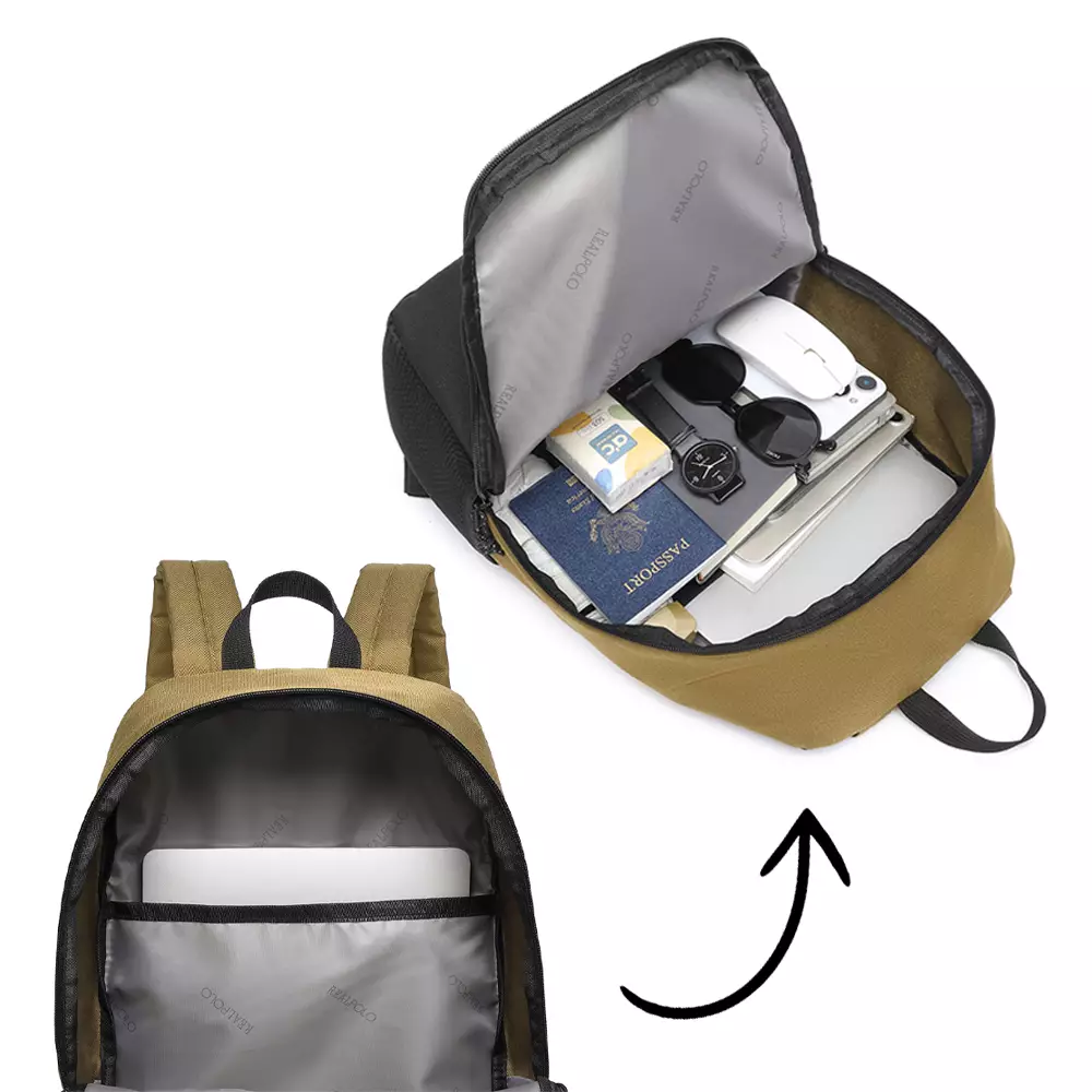 Real Polo Tas Ransel Laptop BCG - Backpack Daypack Up to 14 Inch Tas Pria Wanita